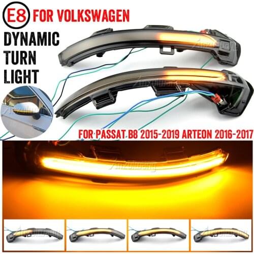 LED Turn Signal Light For VW Passat B8 Variant Arteon Rearview Side Mirror Dynamic Sequential Blinker Indicator 2015 2016 2017