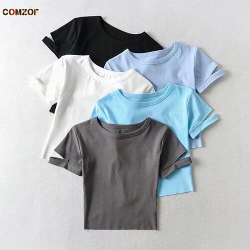Crop Tops Women Short Sleeve T Shirt Femme 2021 Summer Hollow Out INS Fashion Harajuku Tees Clothing Haut Femme