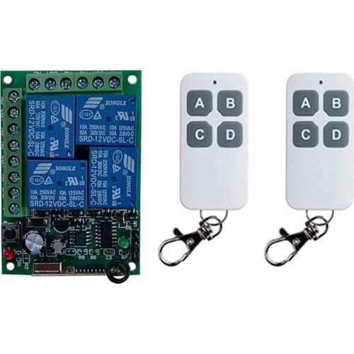 Universal DC 12V 24V 10A Relay 4CH 4 CH Wireless RF Remote Control Switch Transmitter+Receiver Module,315 / 433 MHz