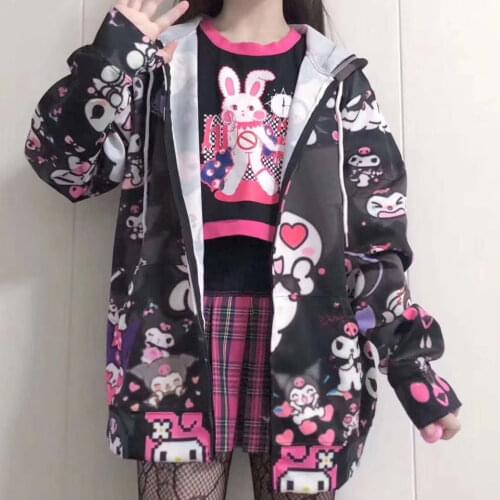 Japanese Kawaii Girl Jacket Homemade Cute Black Sweet Jacket Spring JK Uniform Cardigan Harajuku Coats and Jackets Women