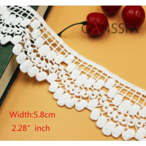 1Yard Width:5.8cm Water Soluble Vintage Oval Hollow Embroidery Lace DIY For Kids Clothing Accessories Sewing Laces (ss-975
