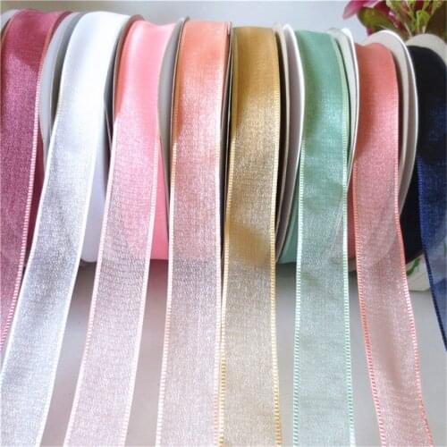 100Yards 2.5cm/26mm Exquisite Double-Sided Wide Side Snow Gauze Self-Made Handmade Bow Hairpin Accessories DIY Ribbon 306