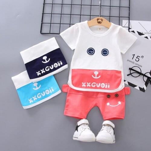 Summer fashion Toddler PATCHWORK Infant Clothing Baby Girls Boys Clothes Suits T Shirt Shorts 2pce/set Kid Children Costume sets
