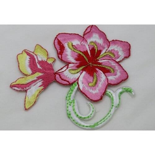 2pc/lot Fashion flower sequins embroidery Patches for clothes DIY colorful iron on cute parches applique for clothing