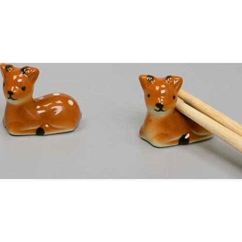4pcs/set Chopstick Holder Stand Sika Deer Chopstick Fork Rest Japanese Style Ceramic Chopstick Shelf Rack Kitchen Tableware