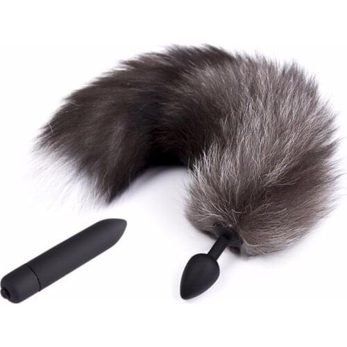 Anal Vibrator Silicone Anal Plug Bunny Tail Sex Toys for Men Woman Vibrating Bullet Butt Plug Erotic BDSM Adult Products