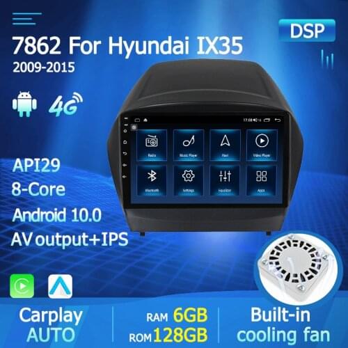 6+128G 2 din Android 10 9inch Car Radio Multimedia Video Player For Hyundai Tucson 2 LM IX35 2009-2015 Head Unit GPS Audio 4G BT