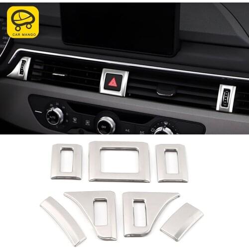 CarManGo Car Accessories Front Air Vent Outlet Trim Sticker Cover Frame Interior Decoration for Audi A4 A5 S4 S5 B9 2017-2020