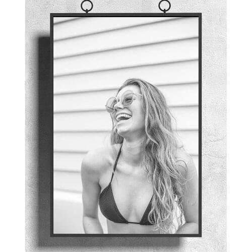 R0349 Black and White Swimsuit Blonde Girl Sexy Beautiful Girl Model Wall Sticker Silk Poster Art Home Decoration