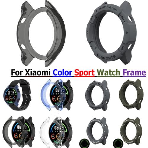 For Mi watch color sport Smart Bracelet Cover TPU Protective case for xiaomi Color Sport Watch Frame Screen Protectors Shell