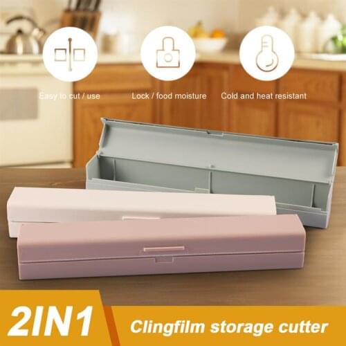 Plastic Wrap Dispenser with Cutter Refillable Cling Film Dispenser Kitchen Aluminum Foil/Foil Wax Paper Practical Cutting Tool