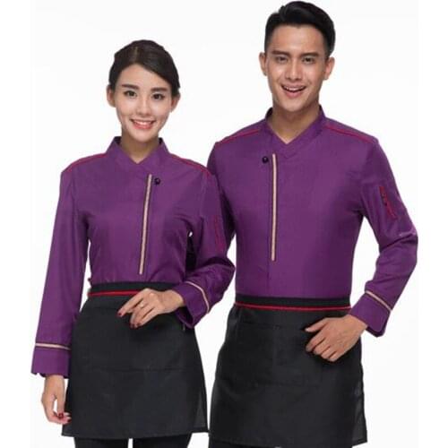 Hotel Uniform Pot Restaurant Coffee Shop Female Hotel Waiter Korean Clothes with Long Sleeves with Apron