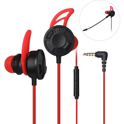 Gaming Earphone Vogek Stereo E-sports Earbuds Bass In-ear Headphones Dual Mic 3.5 MM Supports for PC Laptop Smart Phone