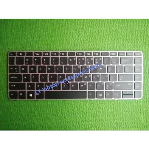 For HP 740 G3 745 G3 840 G3 845 G3 US keyboard with frame frame with backlight silver keyboard