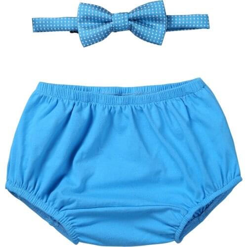 Infant Baby Boy Outfit First 1st Birthday Diaper Cover Bloomers With Bow Tie Birthday Party Photography Props Boys Sets 12-18M