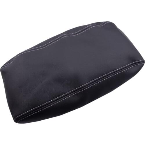 Black&Gray Stitch PU Leather Center Console Armrest Lid Cover Fit For Jeep Grand Cherokee 2011-2019