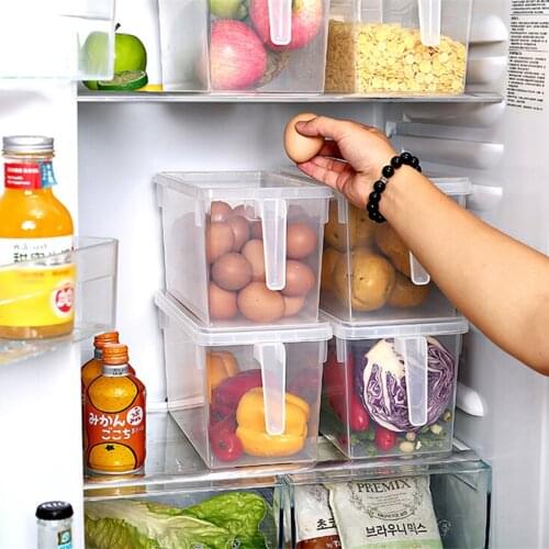 Kitchen Plastic Storage Box Grains Beans StorageSealed Organizer Food Container BPA Free Refrigerator Transparent Storage Boxes
