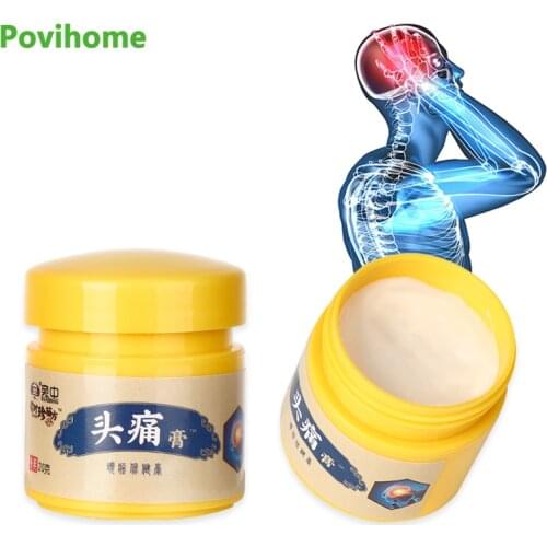 20g Headache Ointment Relieves Brain Fatigue Relax Cream Treat Migraine Nerve Headache Dizzy Herbal Pain Relief Medical Plaster