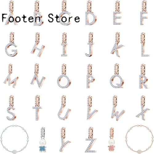 SWA Fashion Jewelry REMIX COLLECTION 26 Letters.Boy.Girl.Magic Eye.Stars And Moon Pendant CHARM Women DIY Bracelet Jewelry Gift