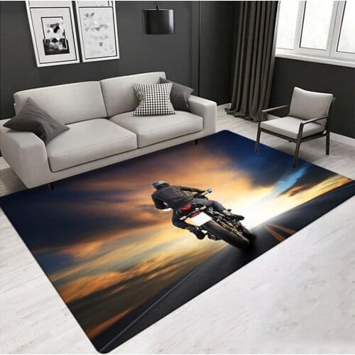 Motorcycle Carpet Home Living Room Decoration 3D Printed Floor Mat Coffee Table Dining Carpet Hallway Entrance Mat Boy Room Rug