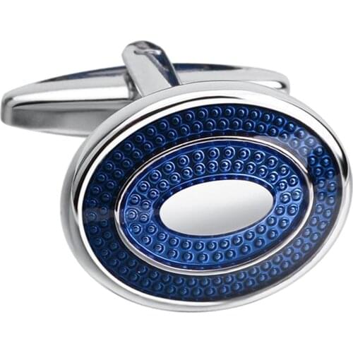 Brass-Made Electroplated Oval Shape Cufflinks Studs Tuxedo Set for Coat Sleeve Accessories