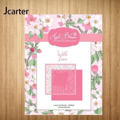 New Design Metal Cutting Dies With Love Flowers Square Craft Scrapbook Handmade Knife Mould Blade Punch Stencils Dies Cut Model