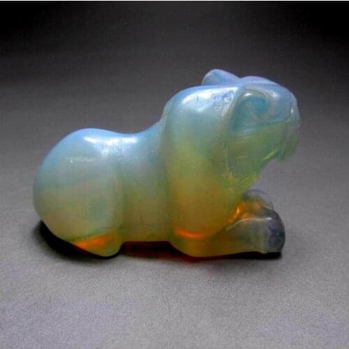 2"/41g Opalite Tiger Handmade Stone Carving - crystals and stones healing Mineral specimen Home Decor feng shui