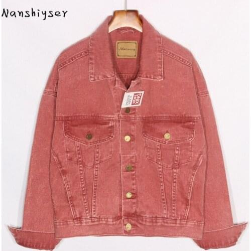 Harajuku Autumn Denim Jacket Women 2021 Plus Size Vintage Purple Jeans Jacket Female Casual Basic Coat Mujer Chaqueta Streetwear