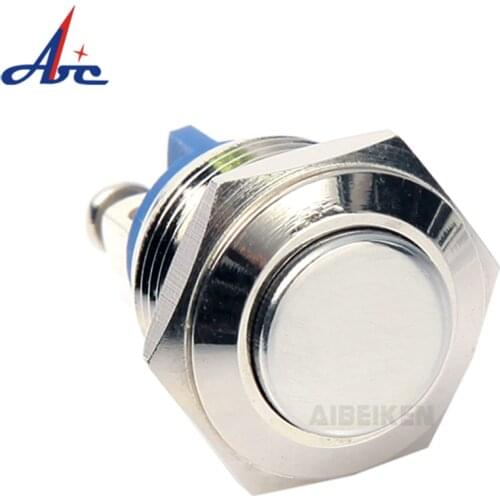 19mm NC Switch Waterproof Momentary Raised Top Push Button Switch 3A 12 250V SPST 1NO Start Button for car Modification Switch
