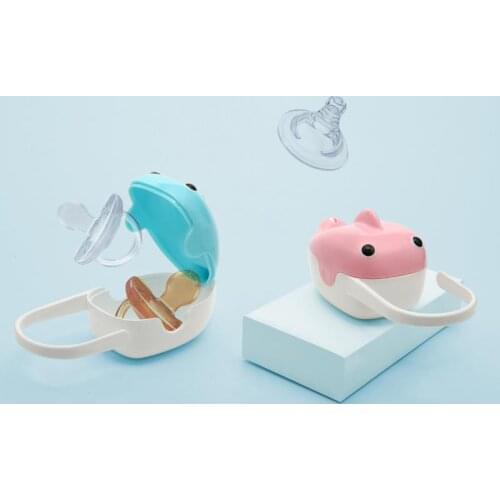 Portable Baby PP Pacifier Box Cute Whale Baby Pacifier Storage Box Kids Travel Storage Case Stroller Accessory