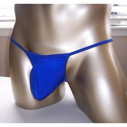 Sexy Mens Silky Smooth Soft Tanga String Bikini with Contoured Bulge Pouch Many Colors (for wiast 30"-33")