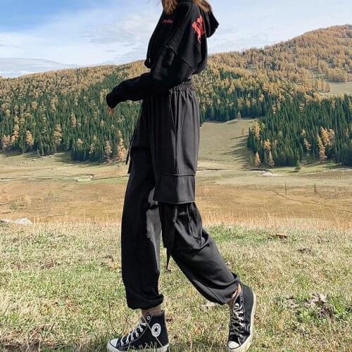 Sweatpants Women Baggy Outdoor Outing Streetwear Women Wide Leg Comfortable Pockets Design Jogers Woman Joggers Sweatpants