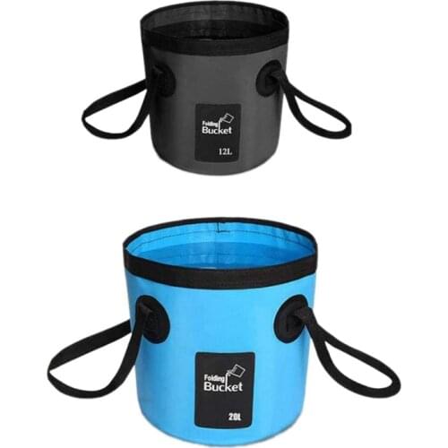 2Pack Multi Collapsible Bucket 20L&12L Bucket Portable Folding Bucket Water Container Fishing Bucket for Camping Hiking