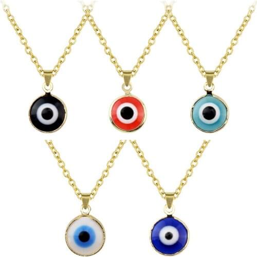 Vintage Sea Blue Evil Eye Pendants Necklace For Women Men Colorful Glass Turkey Evil Eyes Lucky Necklace Choker Jewelry Gifts