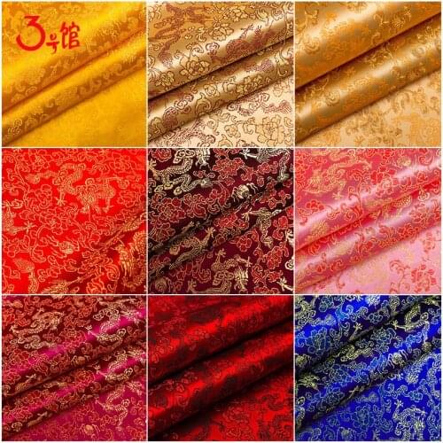 Chinese Style Satin Jacquard Brocade Fabric For Sewing Sofa Cover And Diy Cheongsam And Traditional Chinese Suit TJ0246