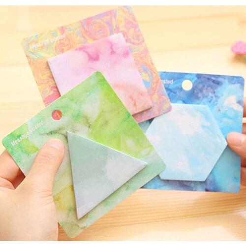 1PC New Geometric Modeling Memo Pad Index Notes Posted Sticky Notes Memo Notebook Stationery Note Paper Stickers School Supplies