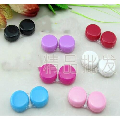 10pcs DIY Candy color Smooth surface alone Contact lenses box Double box Partner box Nursing box Random mixture 6.5 * 3 *1.5CM