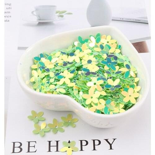 100g/Lot Petals Flower Loose Sequins For Craft PVC 10mm Paillettes Sewing Wedding Dress Accessories Various Colors