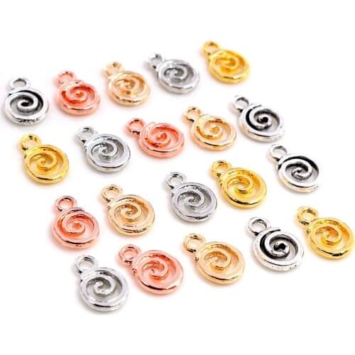 11x8mm 30pcs Antique Silver Plated Gold Colors Rhodium Swirl Handmade Charms Pendant:DIY for bracelet necklace