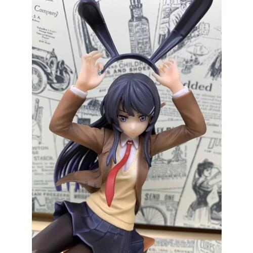 20cm Sakurajima Mai Chair Girls Cute Rabbit Ears Ver. Rascal Does Not Dream Of Bunny Girl Sisters Dream PVC Action Figure Model