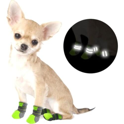 4 season waterproof pet dog shoes ultra-clear non-slip mesh shoes outdoor reflective breathable dog boots Sport dog shoes