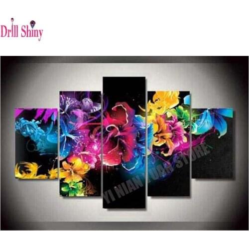 5PCS Full Diamond Embroidery beautiful butterfly 5D Diy Diamond Paintings Full Mosaic wall art Modular pictures for living room