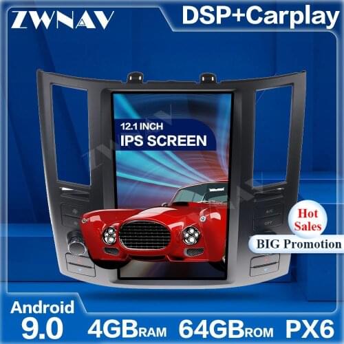 4+64G Tesla Style Big Screen Android 9.0 Car Multimedia Player For Infiniti FX35 FX45 2004-2008 GPS Audio Radio stereo head unit