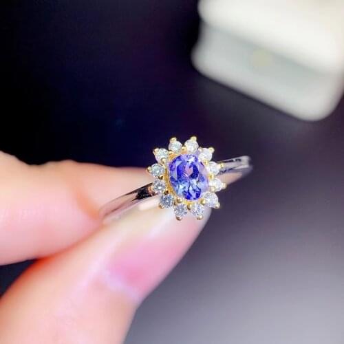 CoLife Jewelry Hotsale Tanzanite Ring for Wedding 0.3ct Natural Tanzanite Engagement Ring Fashion 925 Silver Tanzanite Jewelry