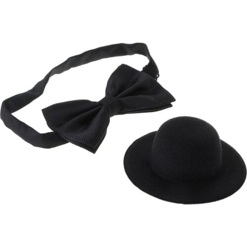 1 Set Baby Hat Bowtie Cap Tie Photography Costume Cosplay Newborn Photo Commemorative Memorial Props DIY Decoration Funny Busine