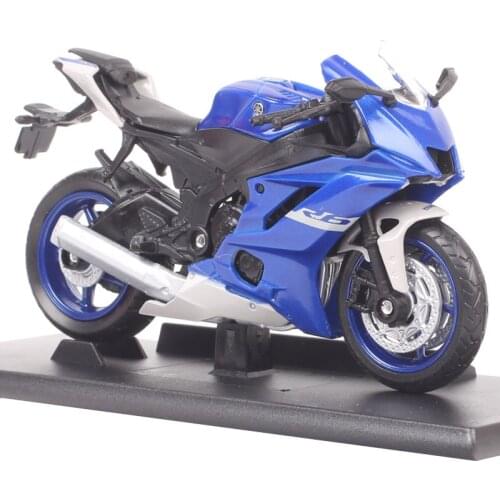 Kids 1/18 Scale Mini Welly 2020 Yamaha YZF R6 Super Racing Bike Diecast Toy Vehicle Plastic Model Motorcycle Toy Thumbnails Blue