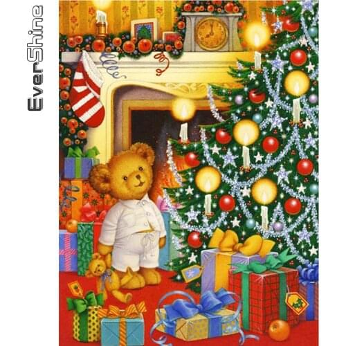 Evershine Full Square Diamond Painting Christmas Tree 5D DIY Cartoon Diamond Embroidery New Arrivals Home Decoration