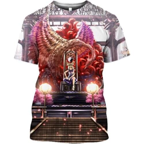 HOXIXIB 3D Print Cartoons Game Touhou Project T Shirt Ibuki Suika Men Tshirt Casual Anime Girl Heitai Cute Loli Women Streetwear