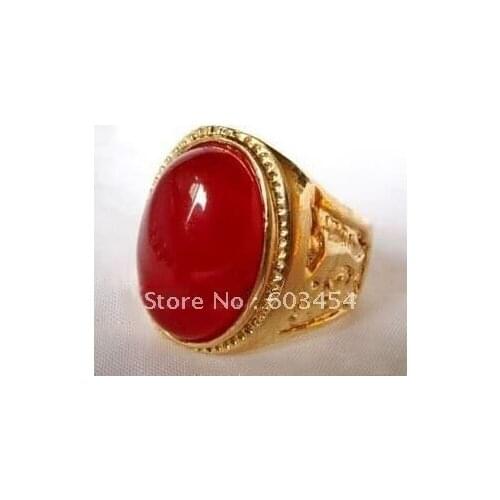 Hot selling>@@ Red Natural stone Men Ring Size: 8.9.10.11/ GOOD A -Bride jewelry good