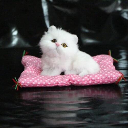Simulation Cats Plush Bedroom Toys Kawaii Press Sounding Cat-sitting Toys Kittens Stuffed Doll Birthday Gifts Home Decoration